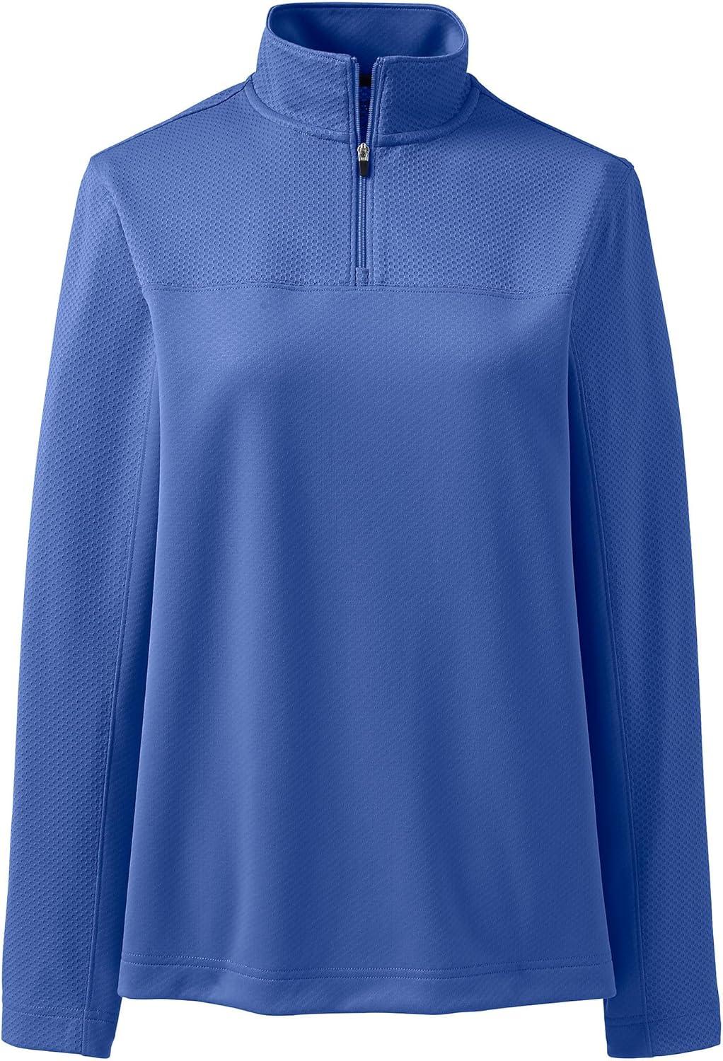 imageLands End Anyweather Fleece Quarter Zip PulloverDark Cobalt Blue