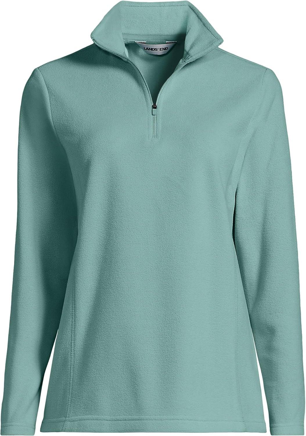 imageLands End Anyweather Fleece Quarter Zip PulloverMint Sky