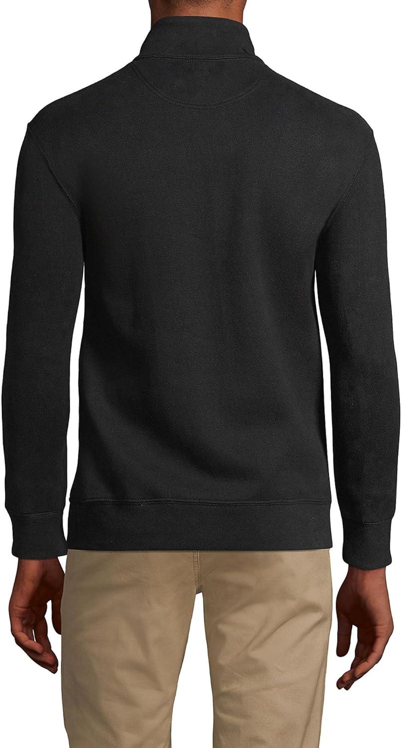 imageLands End Bedford Rib Quarter Zip Pullover SweaterBlack