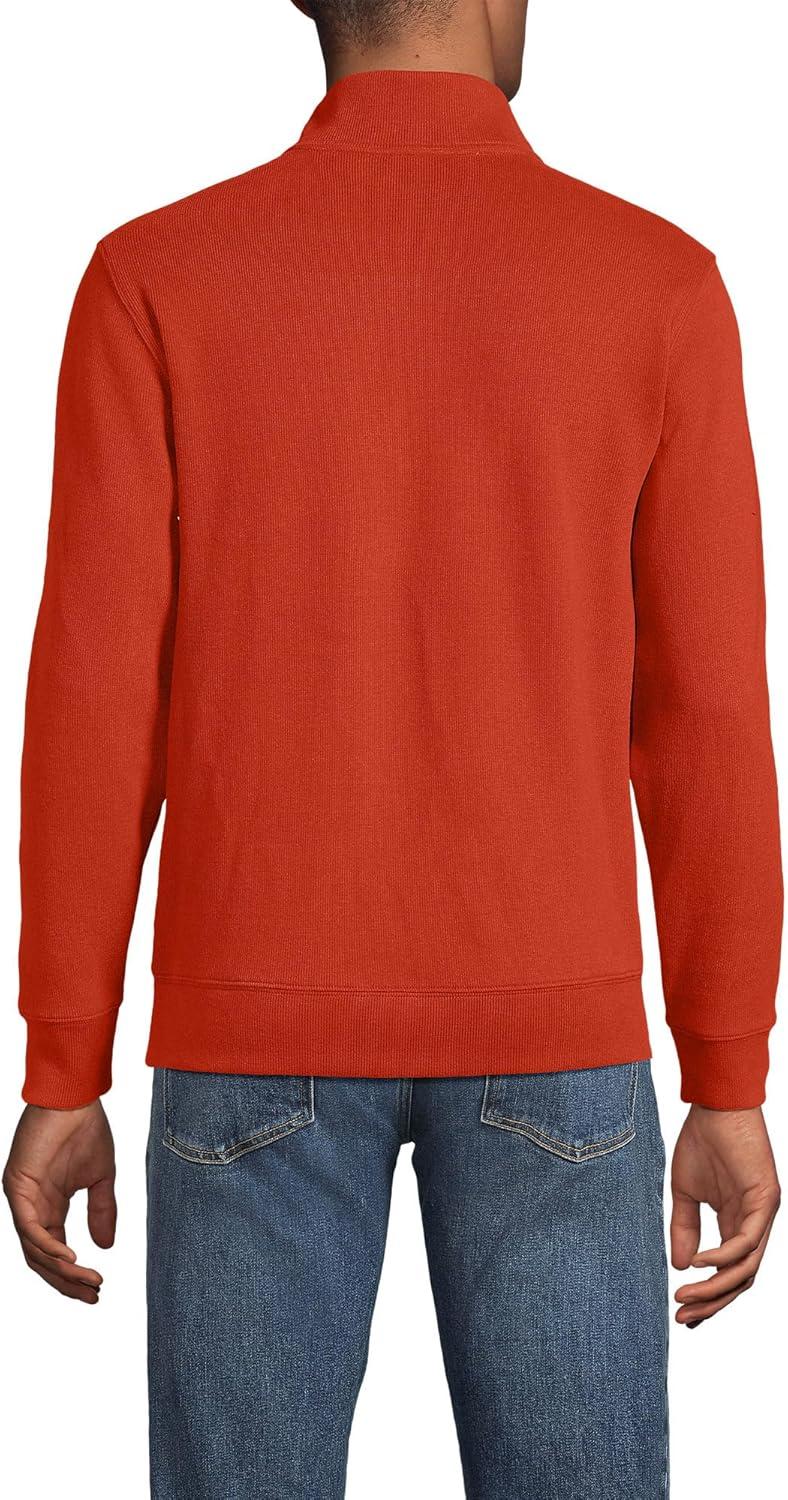 imageLands End Bedford Rib Quarter Zip Pullover SweaterBourbon