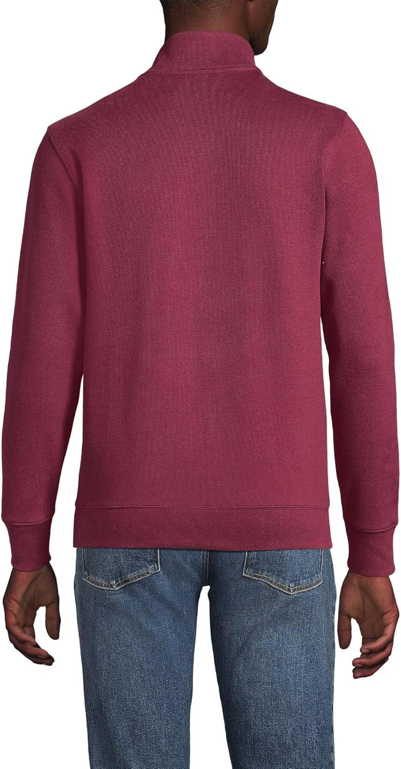 imageLands End Bedford Rib Quarter Zip Pullover SweaterBurgundy Spritz