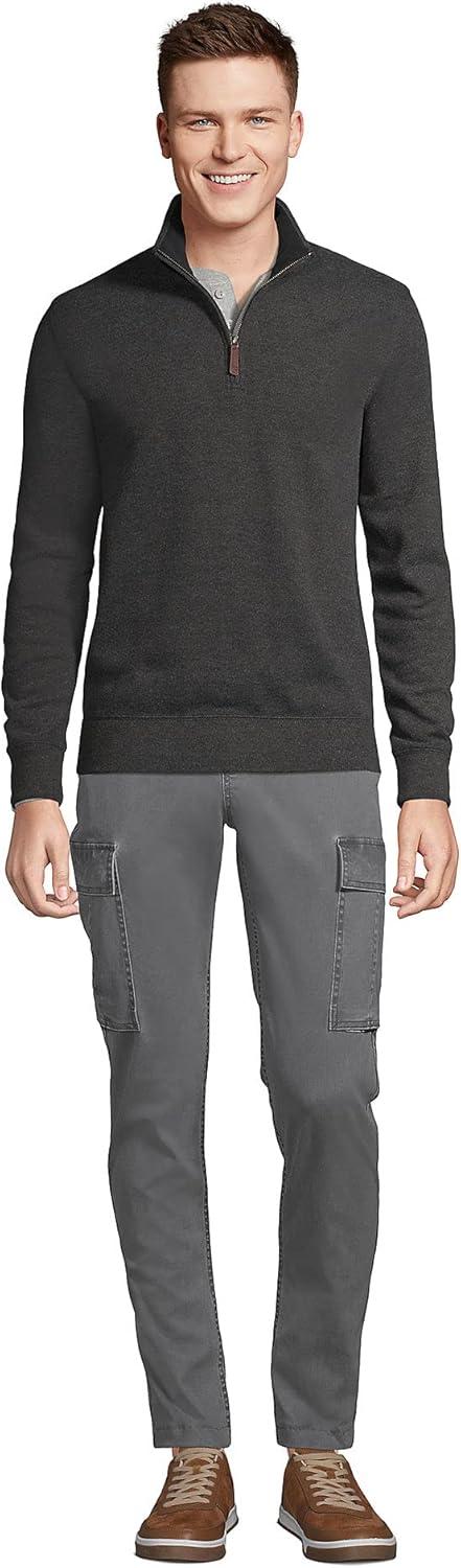 imageLands End Bedford Rib Quarter Zip Pullover SweaterDark Charcoal Heather