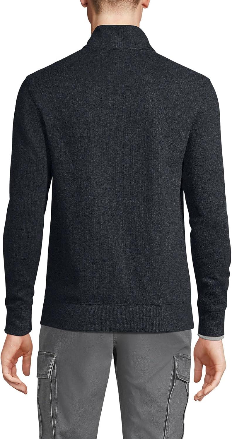 imageLands End Bedford Rib Quarter Zip Pullover SweaterDark Charcoal Heather