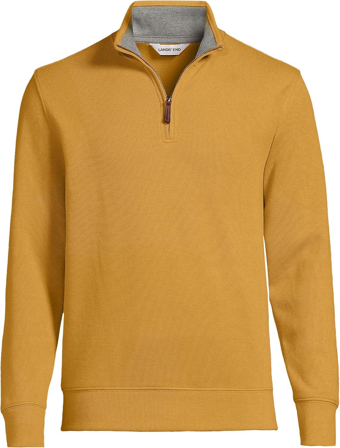 imageLands End Bedford Rib Quarter Zip Pullover SweaterDijon Gold