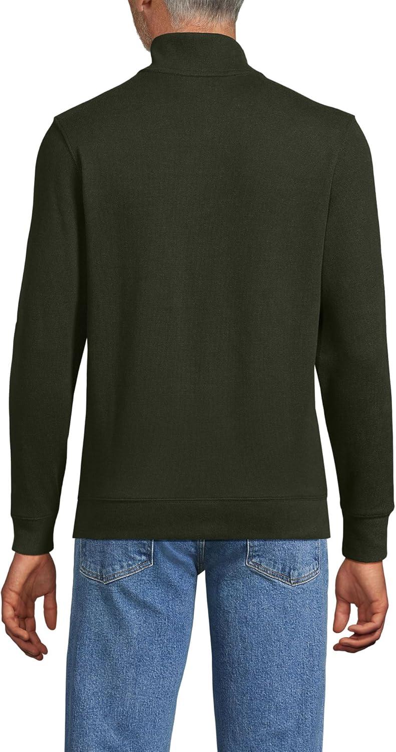imageLands End Bedford Rib Quarter Zip Pullover SweaterHavana Brown