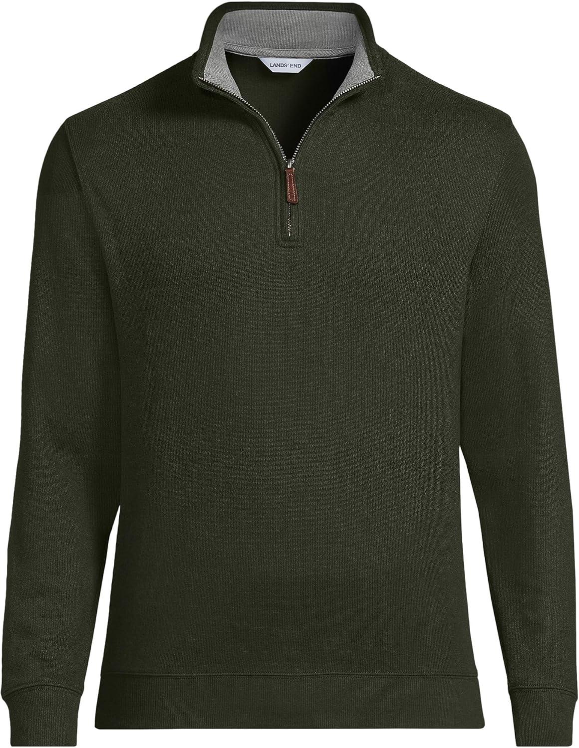 imageLands End Bedford Rib Quarter Zip Pullover SweaterHavana Brown