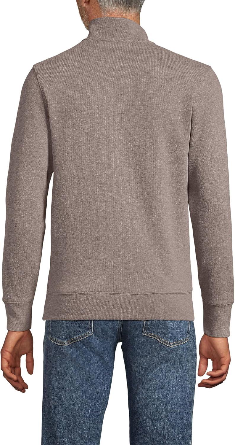 imageLands End Bedford Rib Quarter Zip Pullover SweaterLight Bark Heather