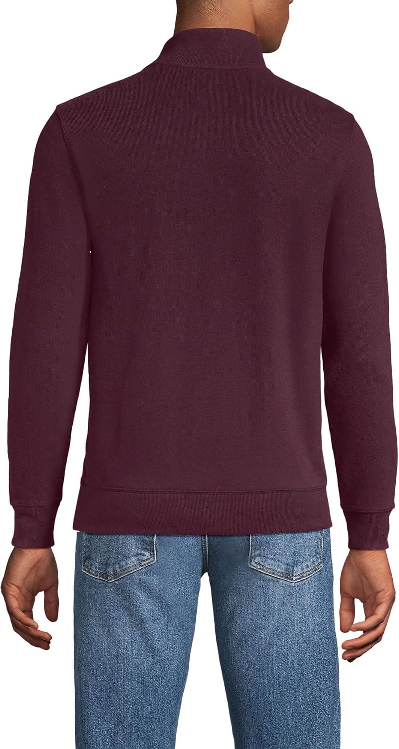 imageLands End Bedford Rib Quarter Zip Pullover SweaterLush Burgundy Heather