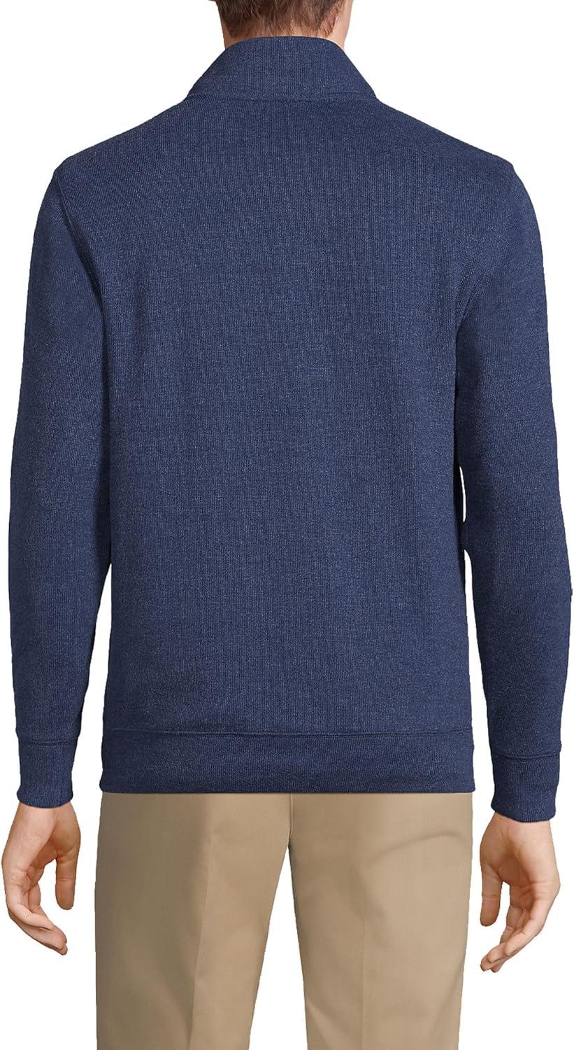 imageLands End Bedford Rib Quarter Zip Pullover SweaterMedium Denim Heather
