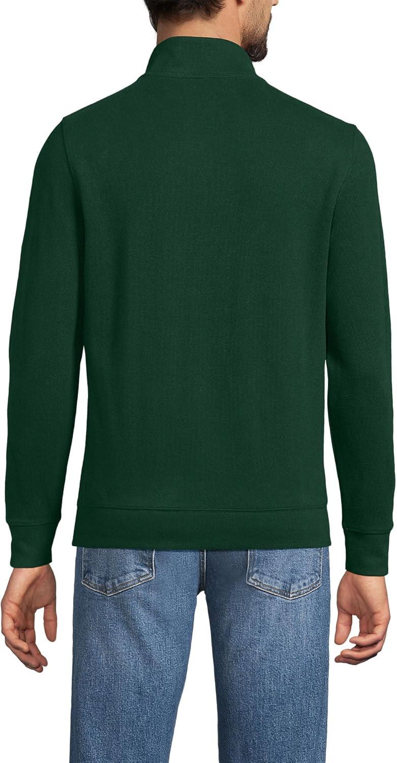 imageLands End Bedford Rib Quarter Zip Pullover SweaterPine Valley