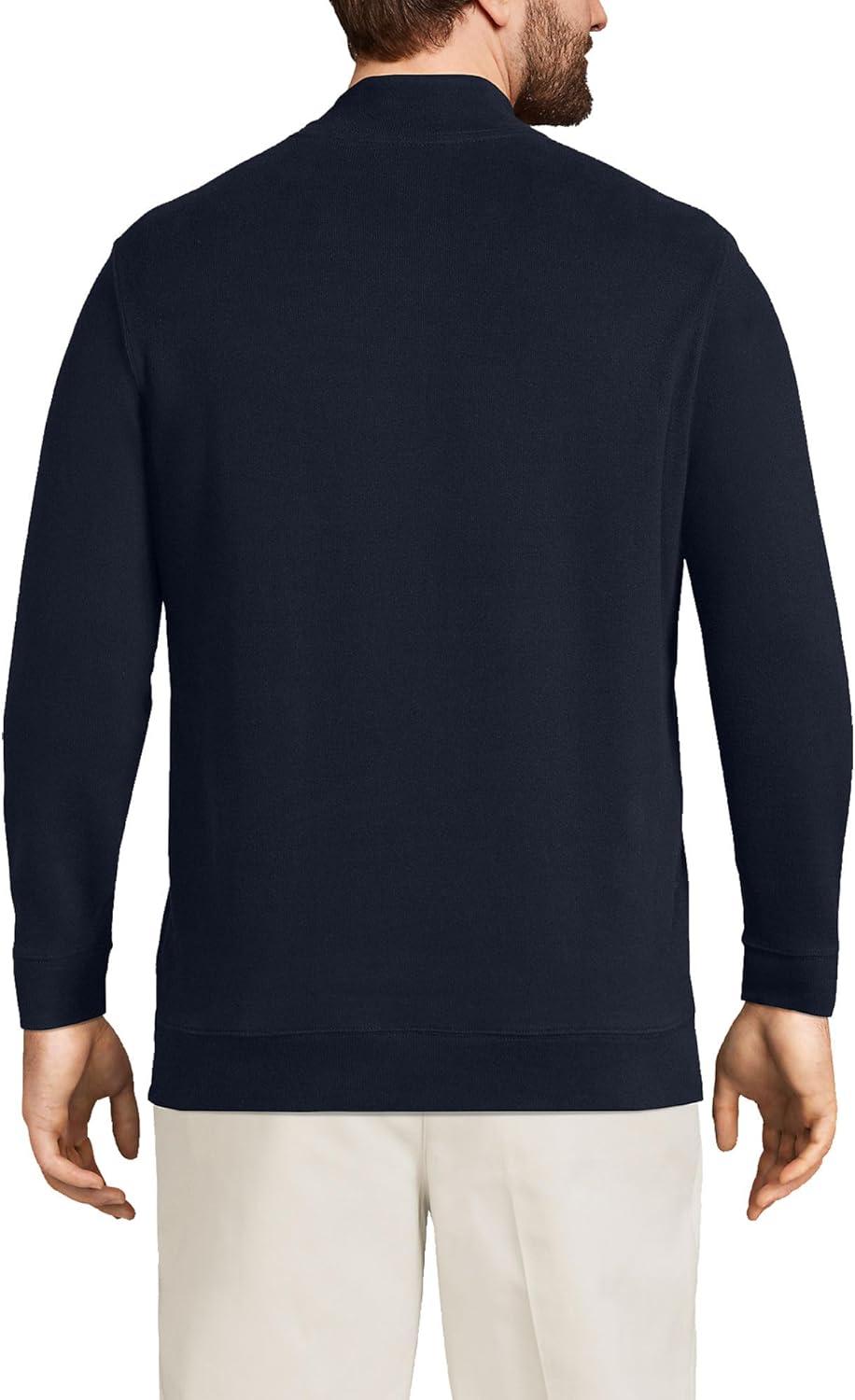 imageLands End Bedford Rib Quarter Zip Pullover SweaterRadiant Navy