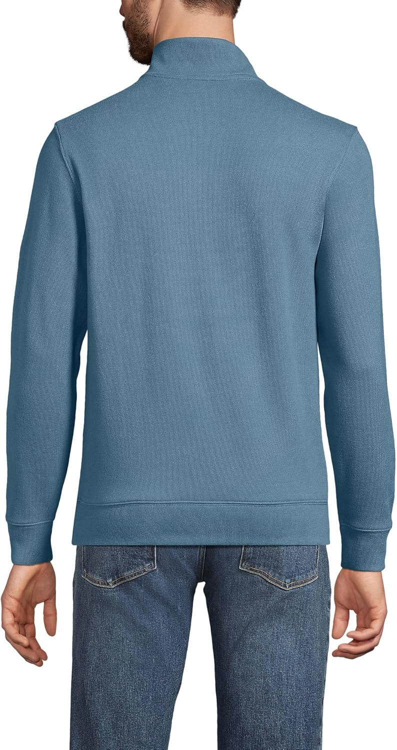 imageLands End Bedford Rib Quarter Zip Pullover SweaterSoft Peacock