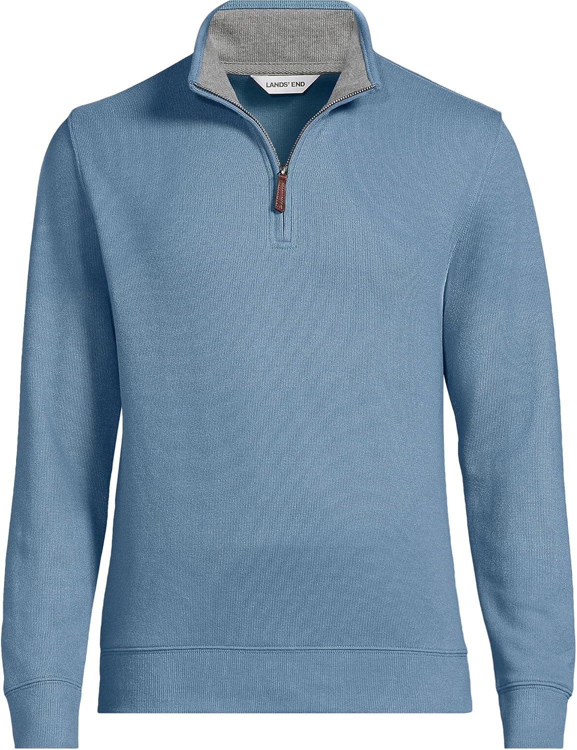 imageLands End Bedford Rib Quarter Zip Pullover SweaterSoft Peacock