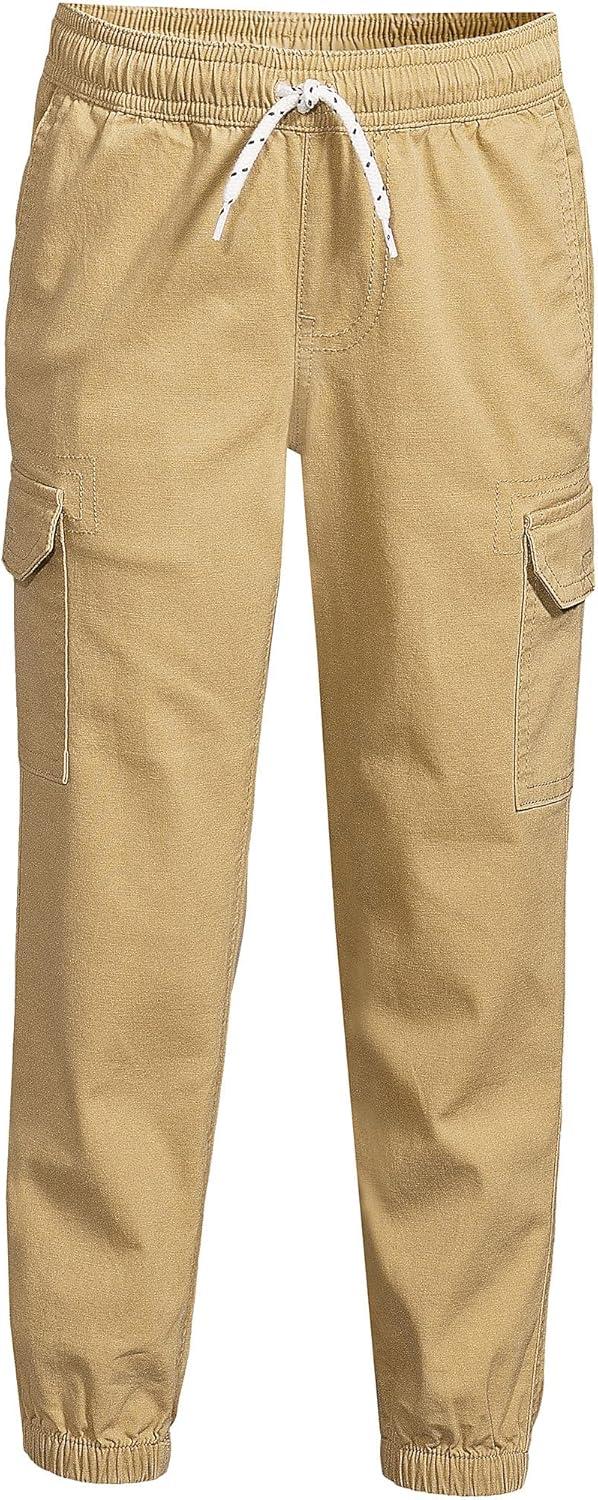imageLands End Boys Iron Knee Pull On Pattern Stretch Woven JoggerLight Beige