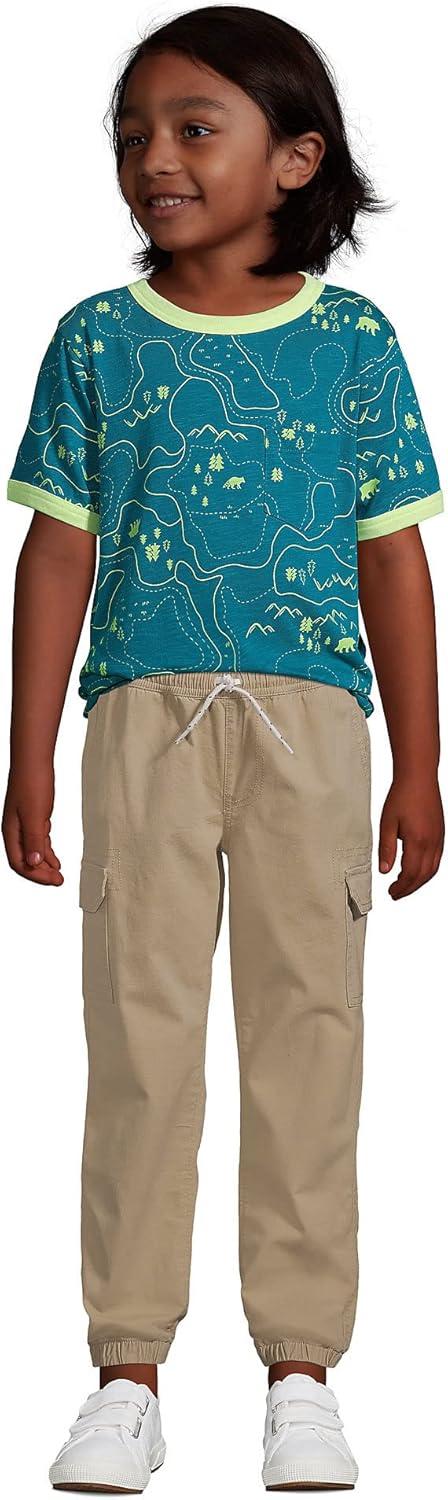 imageLands End Boys Iron Knee Pull On Pattern Stretch Woven JoggerLight Beige