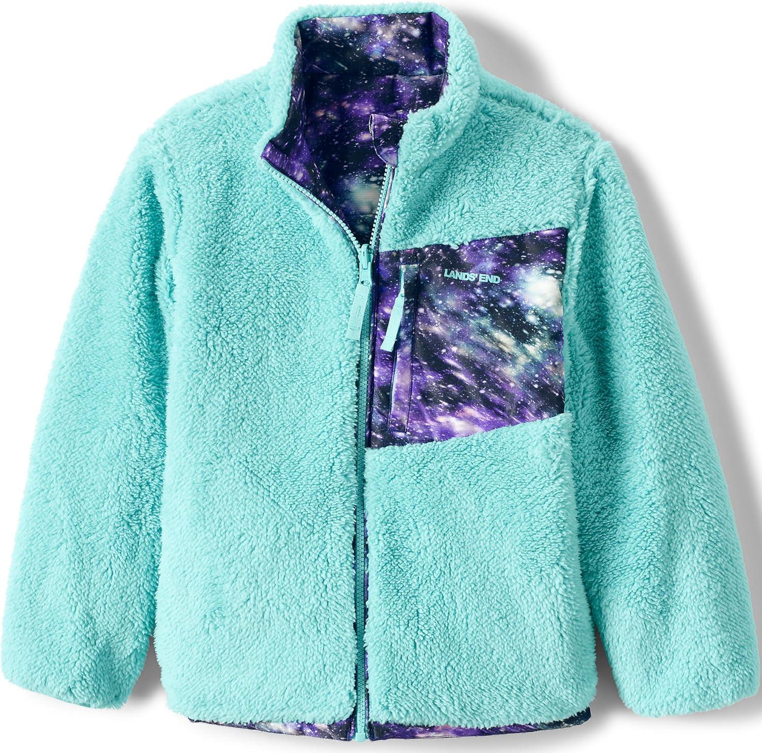 imageLands End Boys Reversible Fleece Puffer JacketBlue Galaxy Cosmos