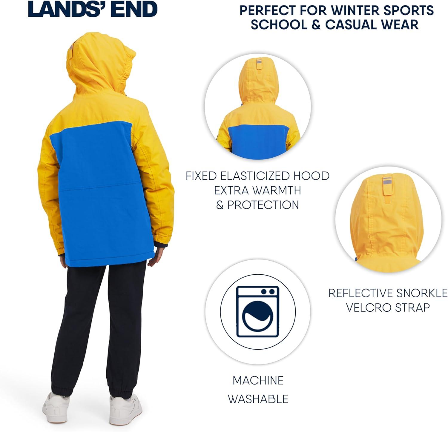 imageLands End Boys Squall Waterproof Fleece Lined Insulated JacketCobalt