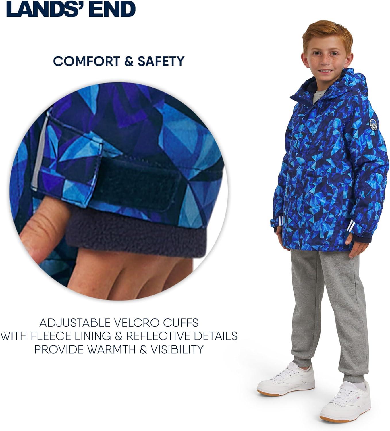 imageLands End Boys Squall Waterproof Fleece Lined Insulated JacketGlacier Blue