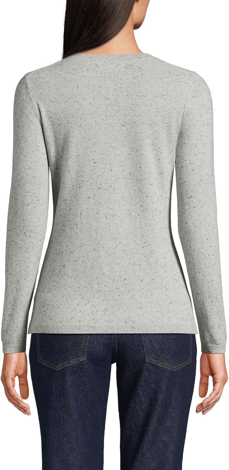 imageLands End Cashmere SweaterGrayBlack Donegal