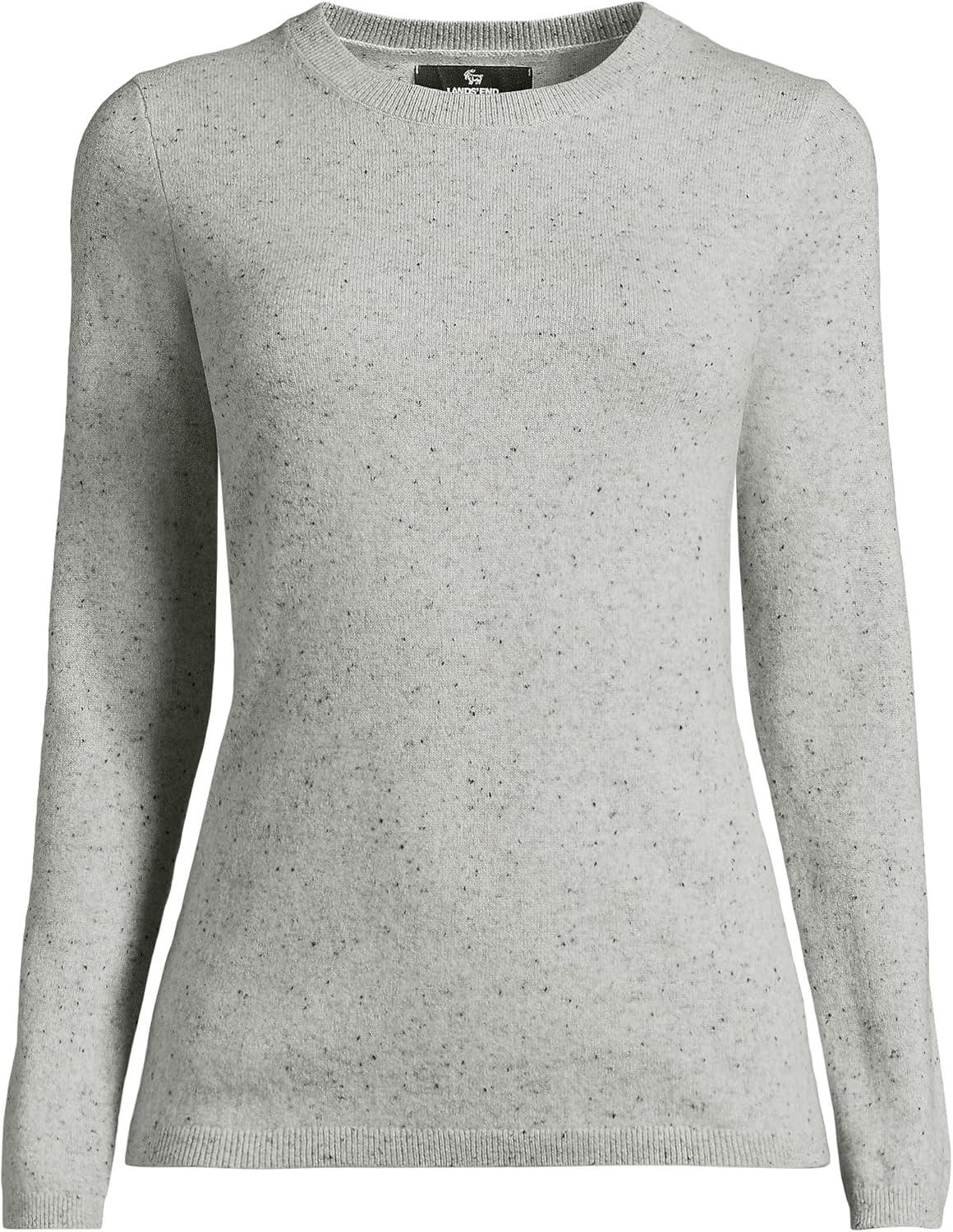 imageLands End Cashmere SweaterGrayBlack Donegal