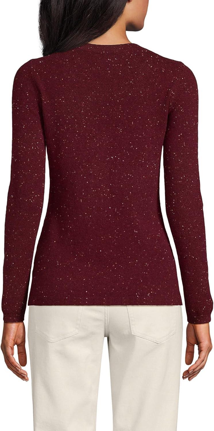 imageLands End Cashmere SweaterRich Burgundy Donegal