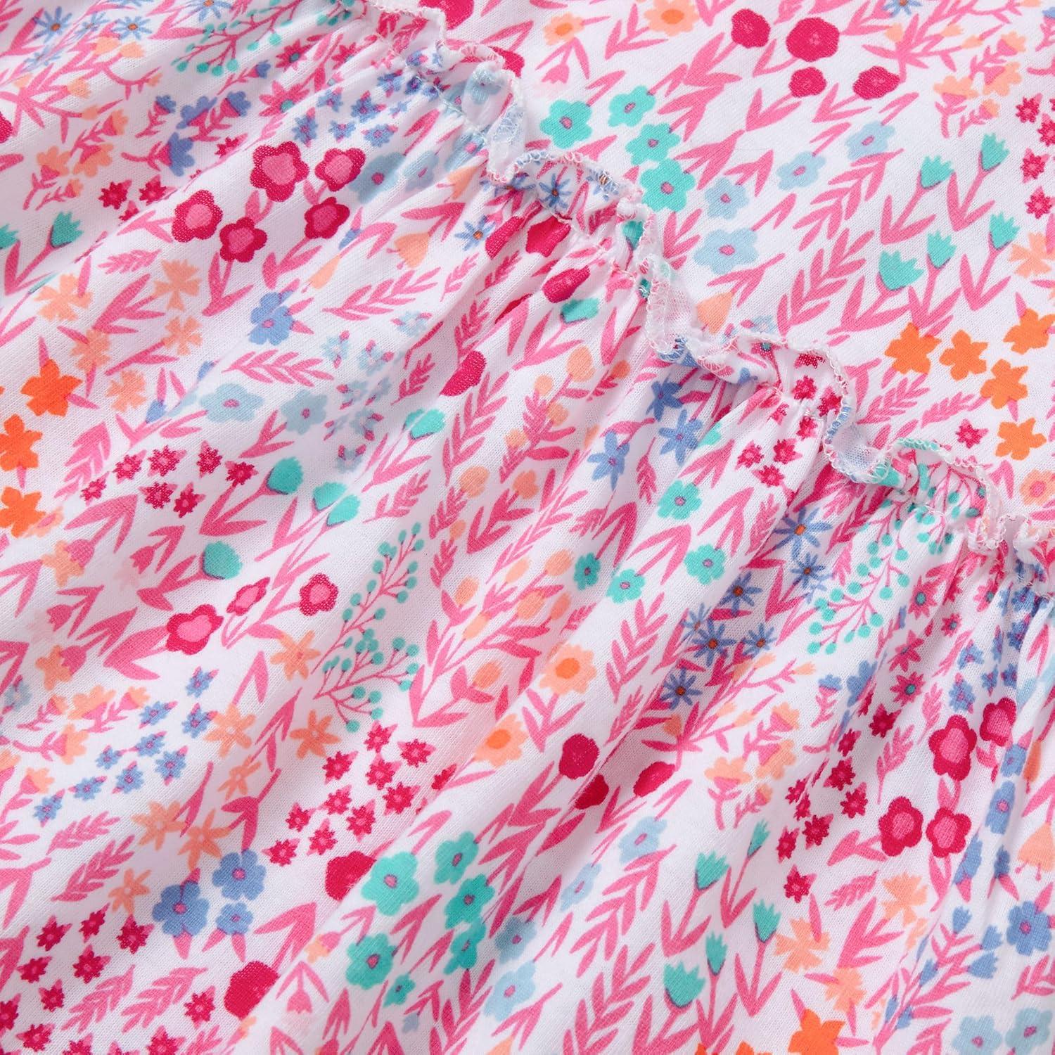 imageLands End Girls Gathered Waist Tunic TopPink Garden