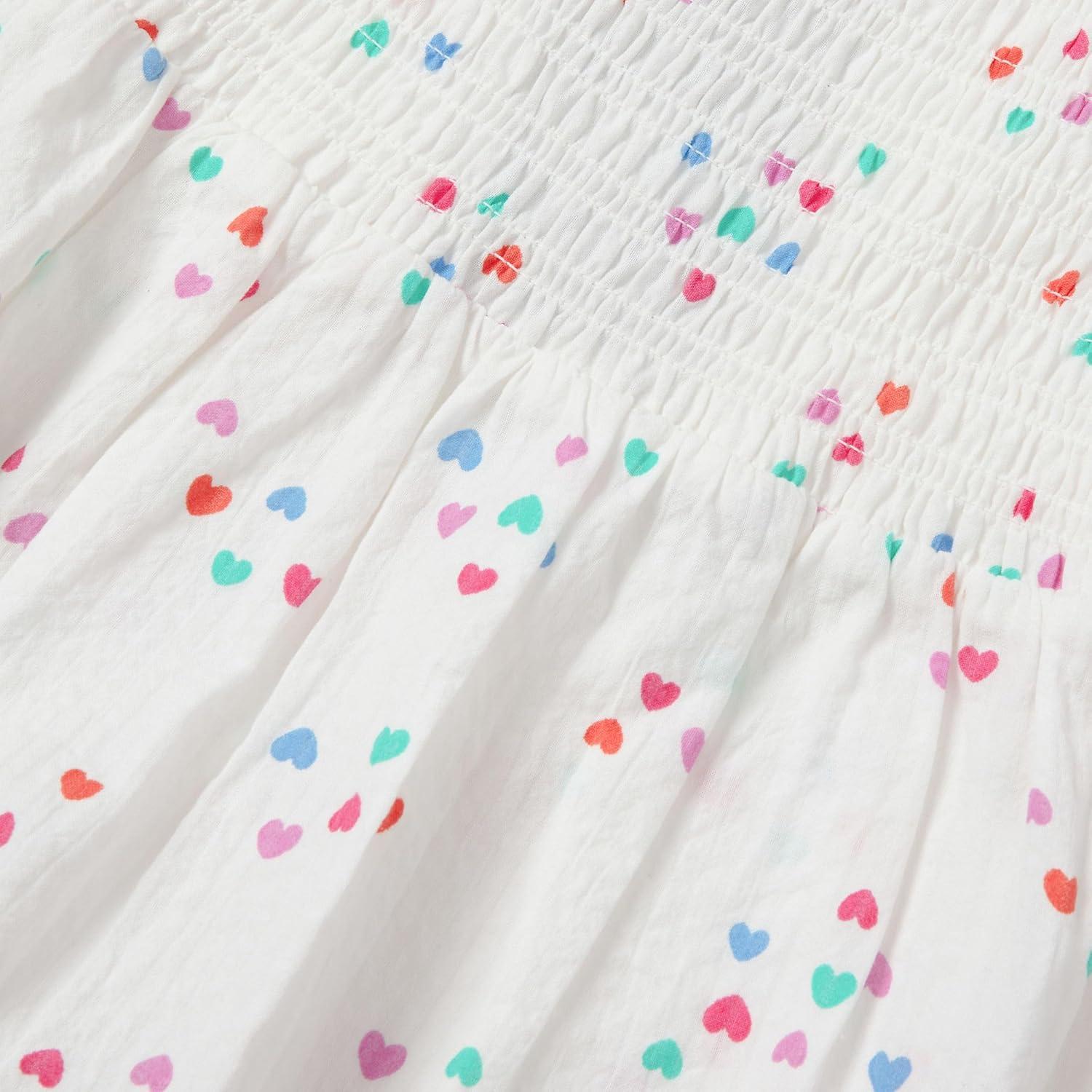 imageLands End Girls Short Sleeve Smocked Woven TopColorful Hearts