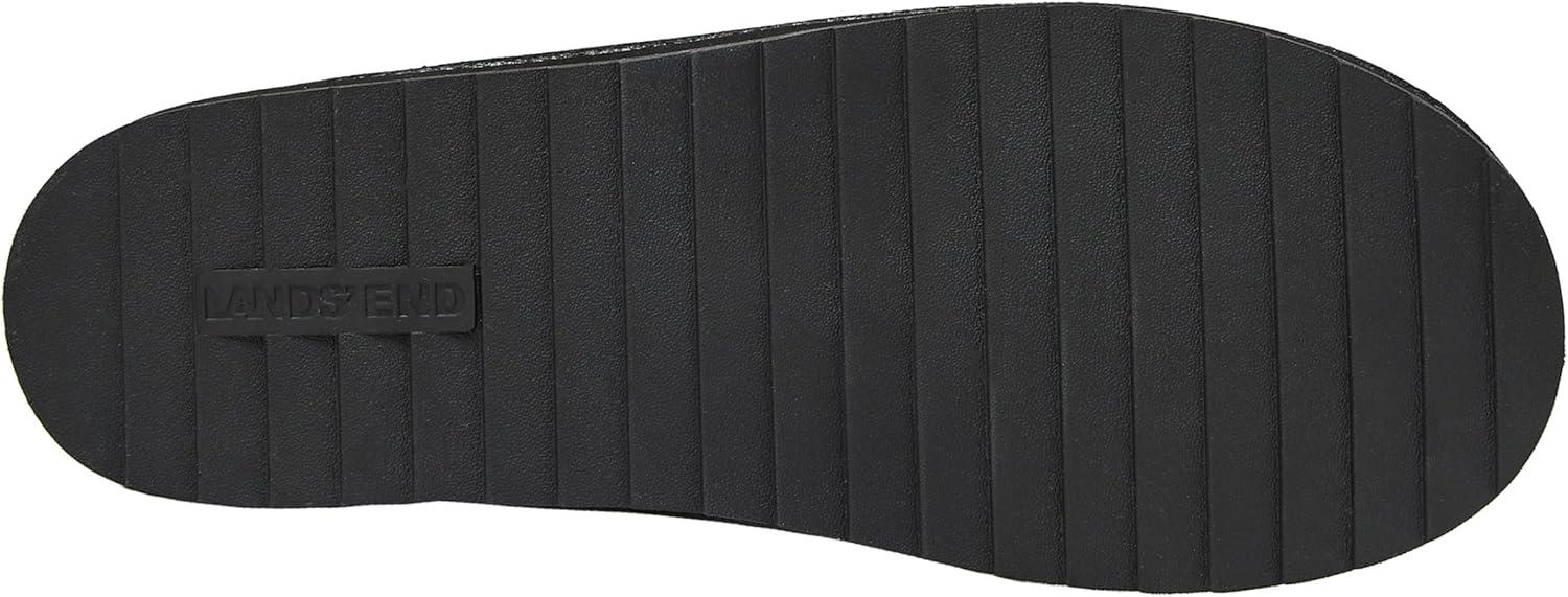 imageLands End Hearth Warm Fuzzy Mens Slippers Indoor Outdoor Fur Lined Suede House Slippers for Men Size 7 to 15 Black or Brown House ShoesBlack