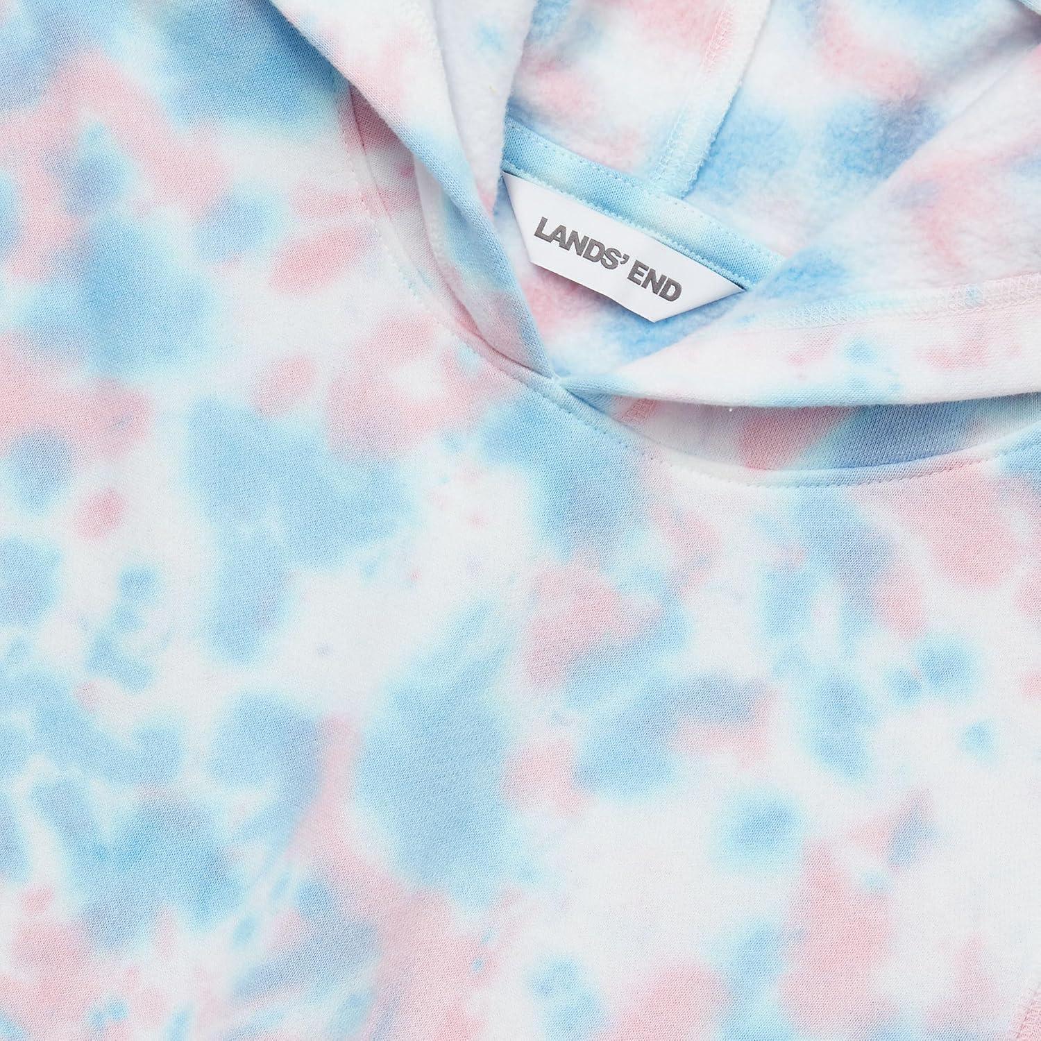 imageLands End Kids Fleece Pullover HoodieDeep Lavendar Tie Dye