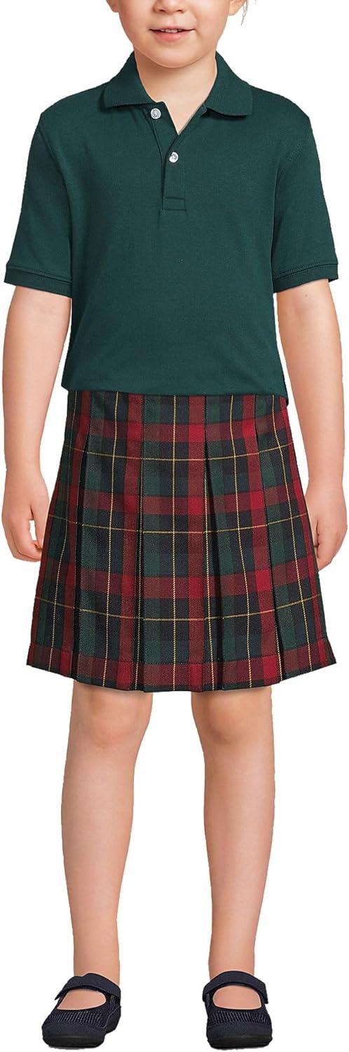 imageLands End Kids School Uniform Polo 100 Cotton Comfort That Lasts All Year EasyCare Short SleeveEvergreen