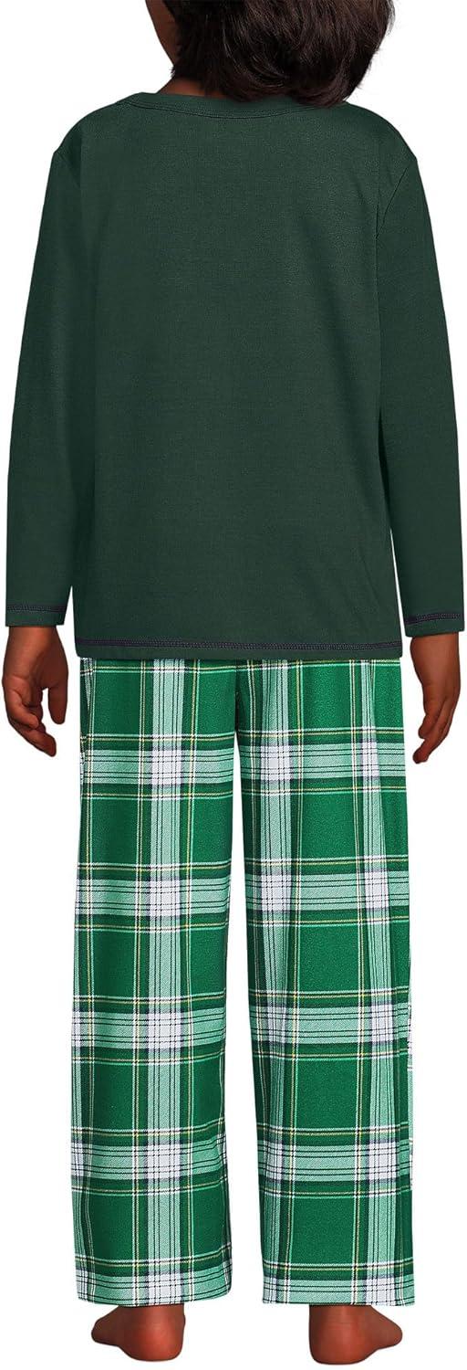 imageLands End Kids Soft Jersey Pocket Sleep Top UltraSoft Cotton Blend TagFree Cozy Fit Fun for Bedtime ComfortEmerald Plaid