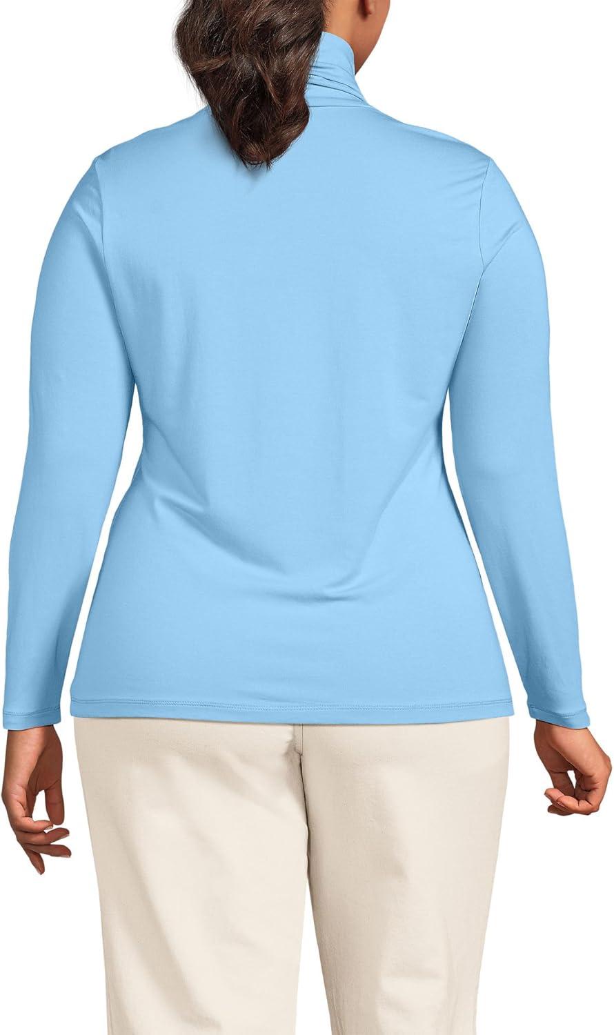 imageLands End Lightweight Jersey Long Sleeve TurtleneckBermuda Blue
