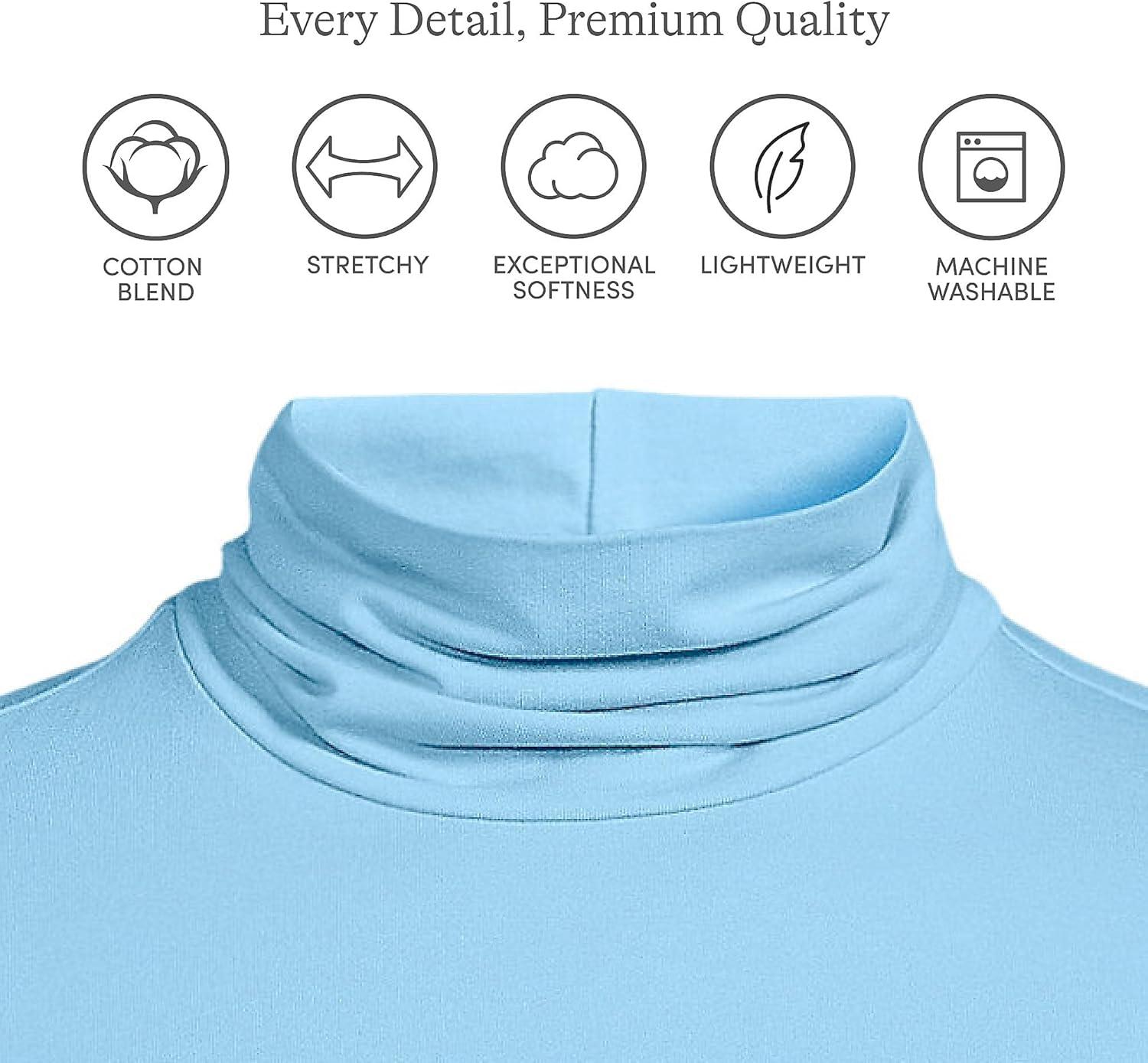 imageLands End Lightweight Jersey Long Sleeve TurtleneckBermuda Blue