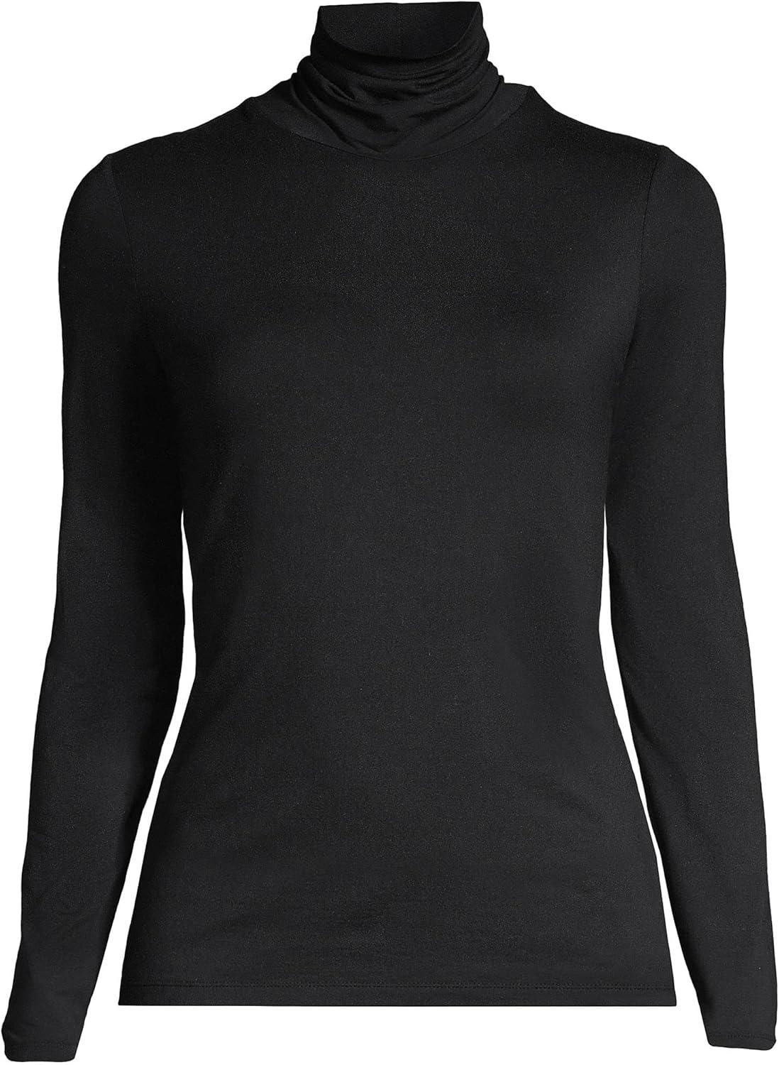 imageLands End Lightweight Jersey Long Sleeve TurtleneckBlack