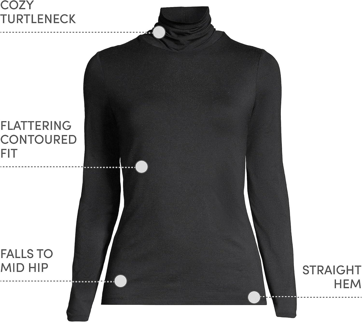 imageLands End Lightweight Jersey Long Sleeve TurtleneckBlack