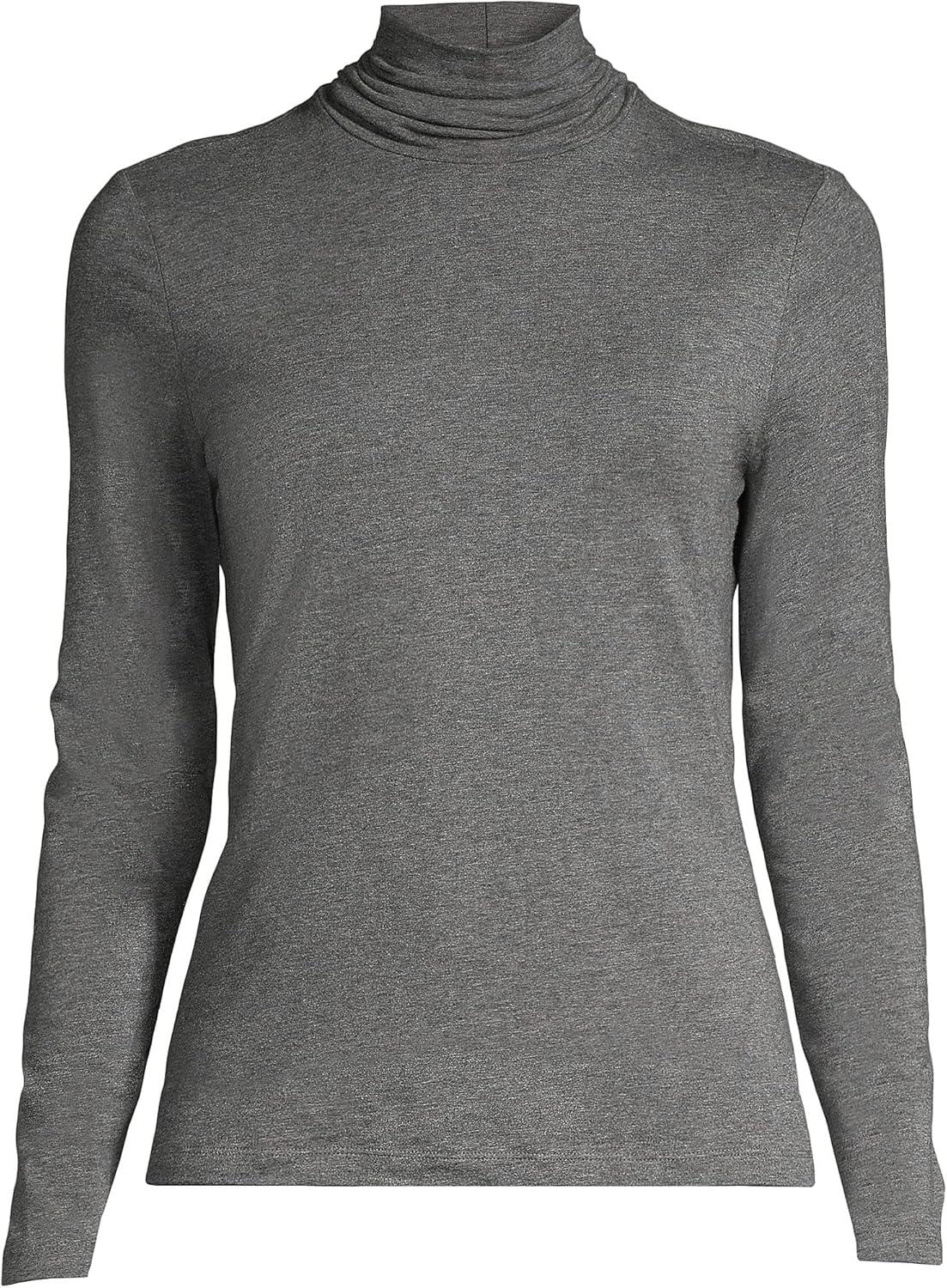 imageLands End Lightweight Jersey Long Sleeve TurtleneckCharcoal Heather