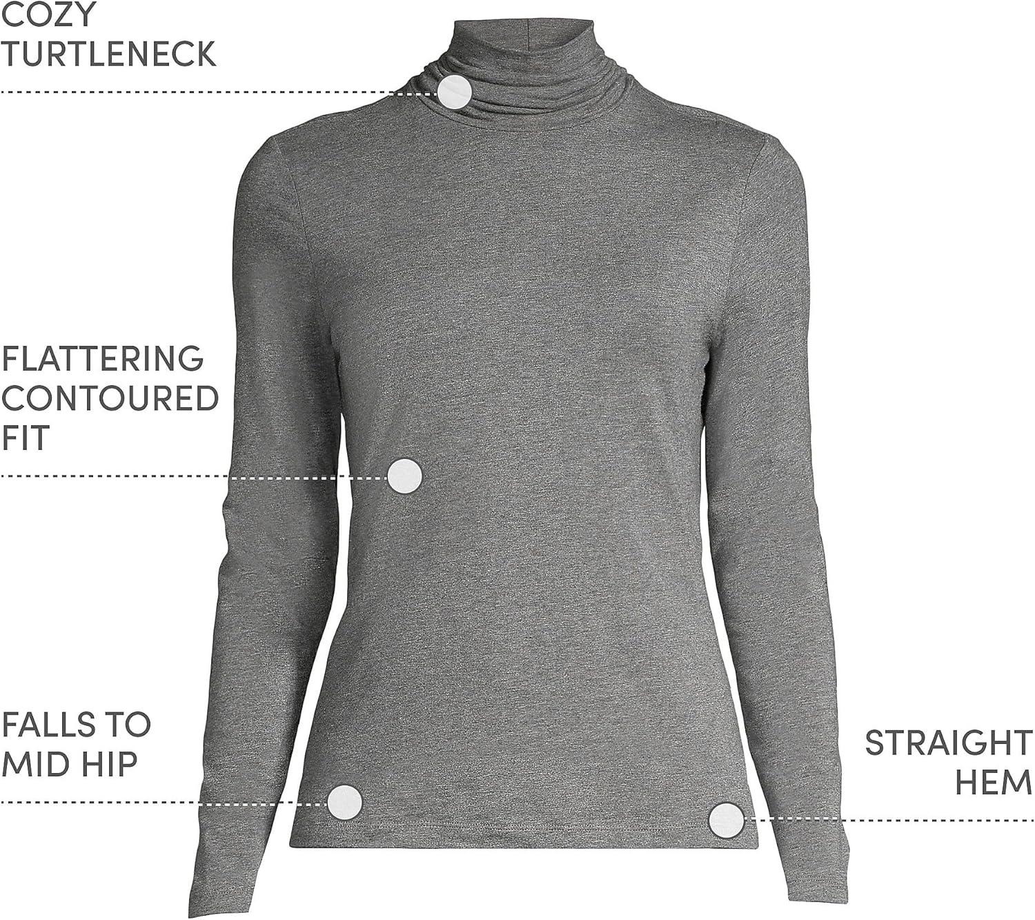 imageLands End Lightweight Jersey Long Sleeve TurtleneckCharcoal Heather