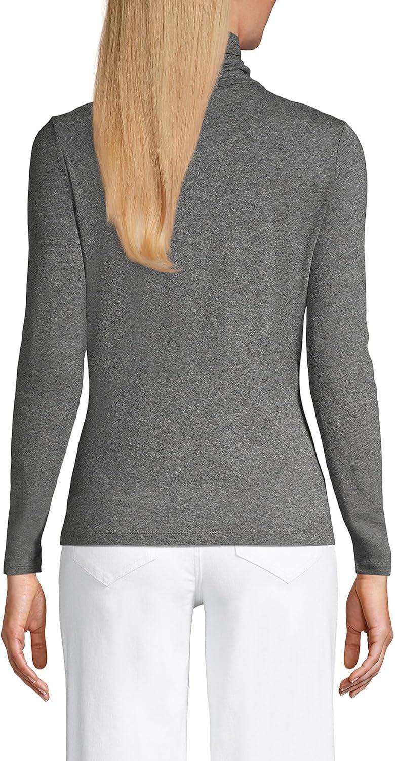 imageLands End Lightweight Jersey Long Sleeve TurtleneckCharcoal Heather