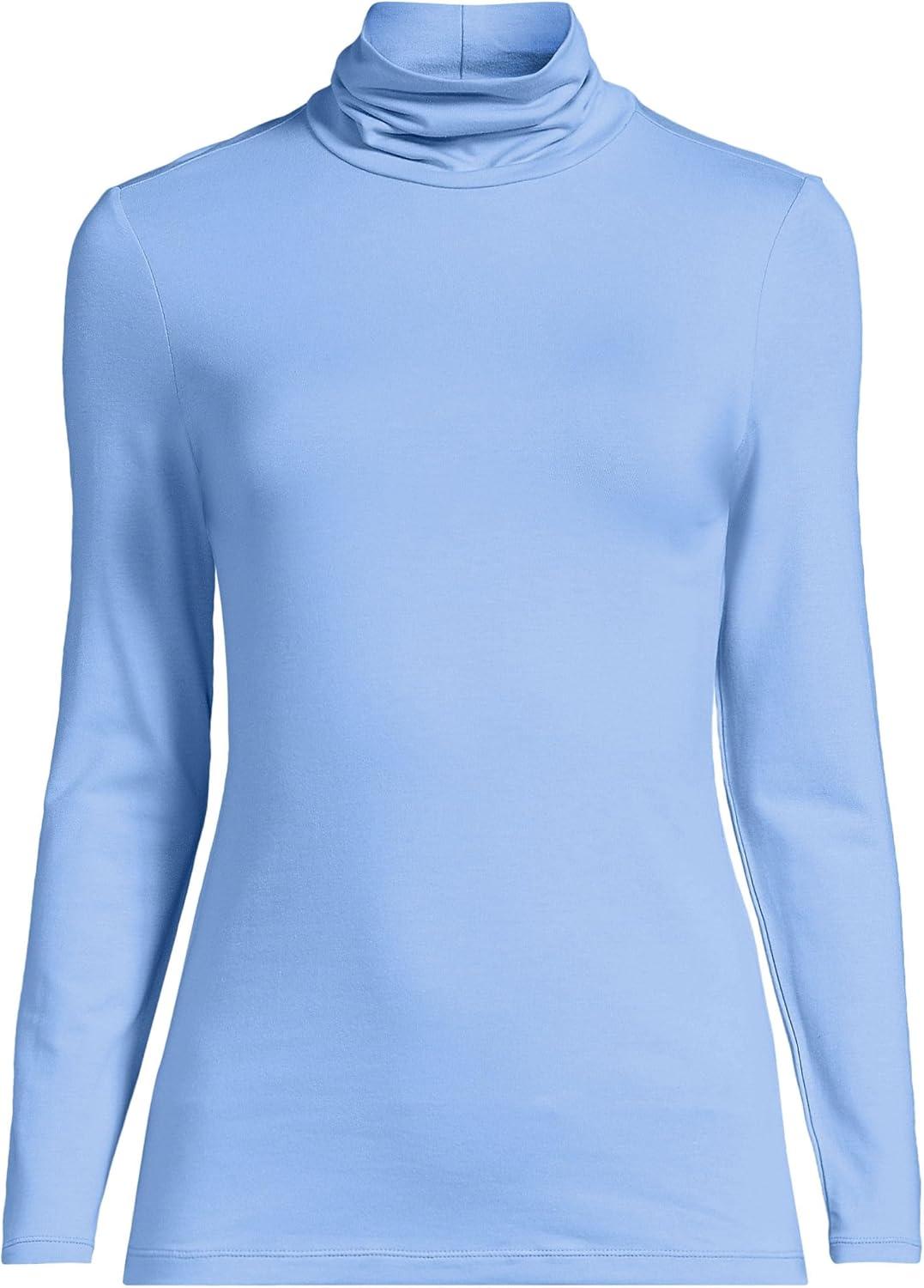 imageLands End Lightweight Jersey Long Sleeve TurtleneckClear Blue Sky