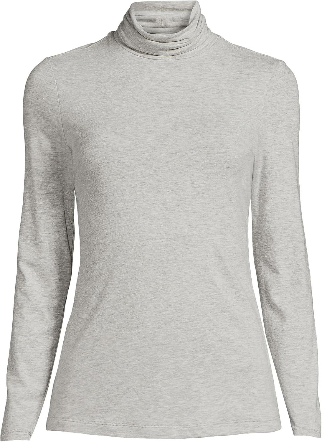imageLands End Lightweight Jersey Long Sleeve TurtleneckGray Heather