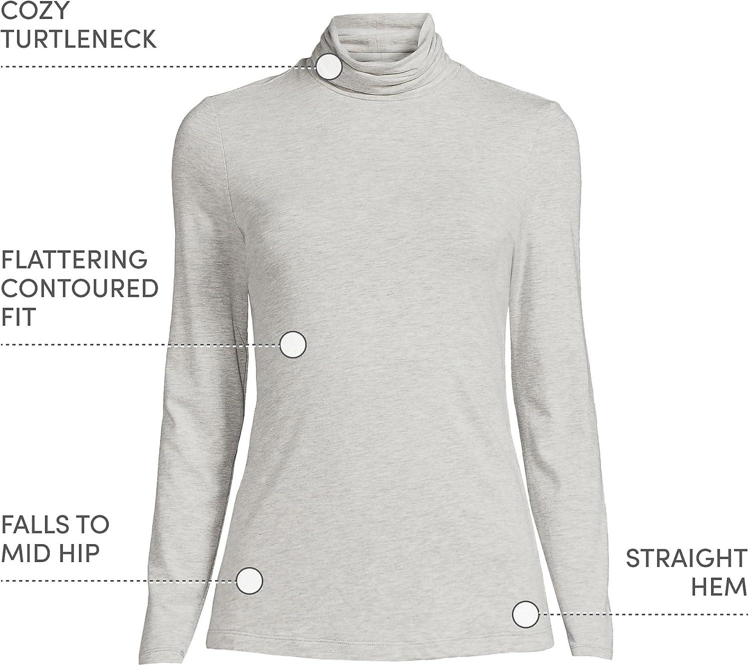 imageLands End Lightweight Jersey Long Sleeve TurtleneckGray Heather
