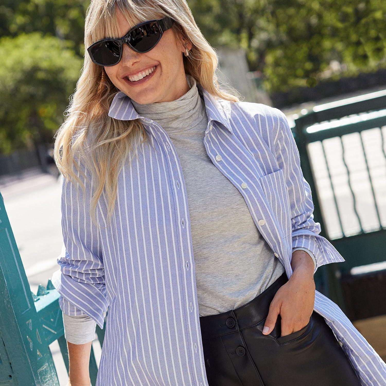 imageLands End Lightweight Jersey Long Sleeve TurtleneckGray Heather