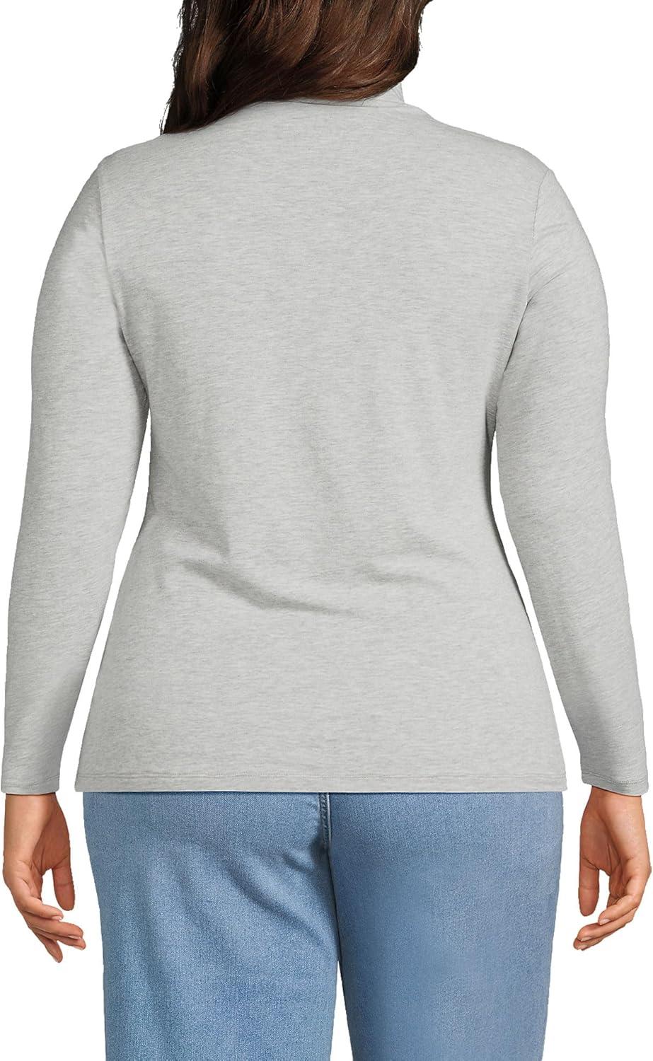 imageLands End Lightweight Jersey Long Sleeve TurtleneckGray Heather