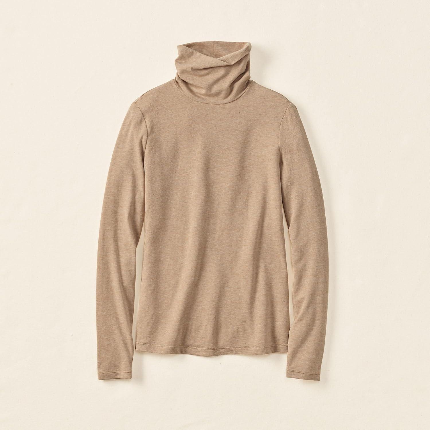 imageLands End Lightweight Jersey Long Sleeve TurtleneckLight Toffee Heather