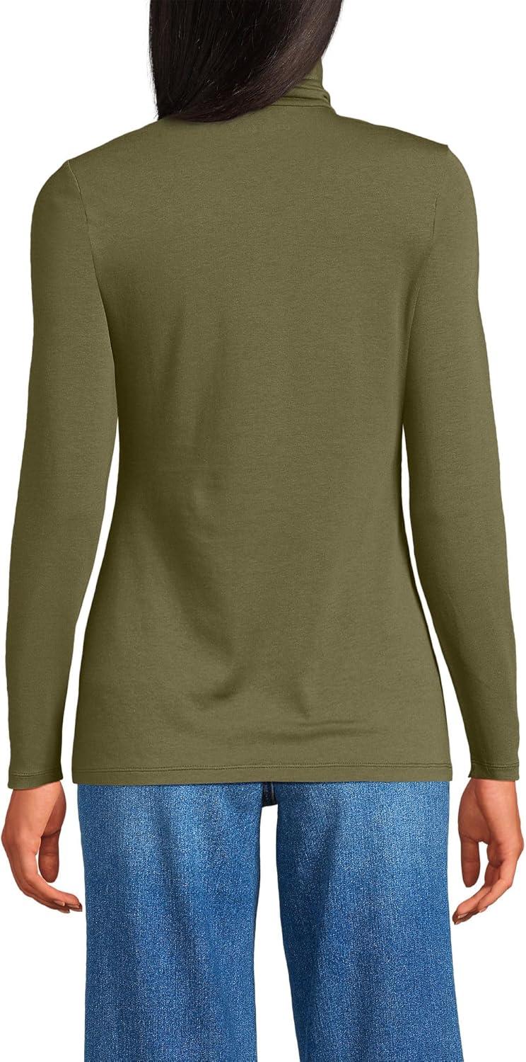imageLands End Lightweight Jersey Long Sleeve TurtleneckOlive Drab