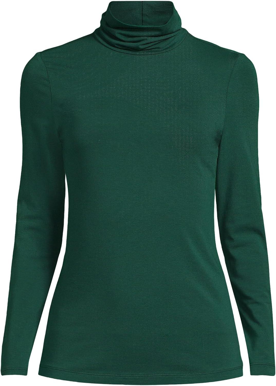 imageLands End Lightweight Jersey Long Sleeve TurtleneckPine Valley