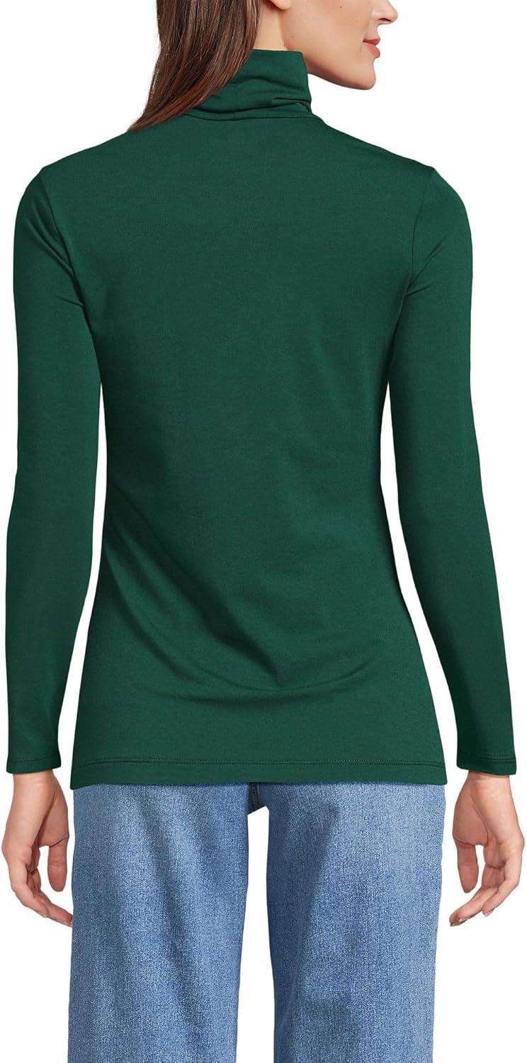imageLands End Lightweight Jersey Long Sleeve TurtleneckPine Valley