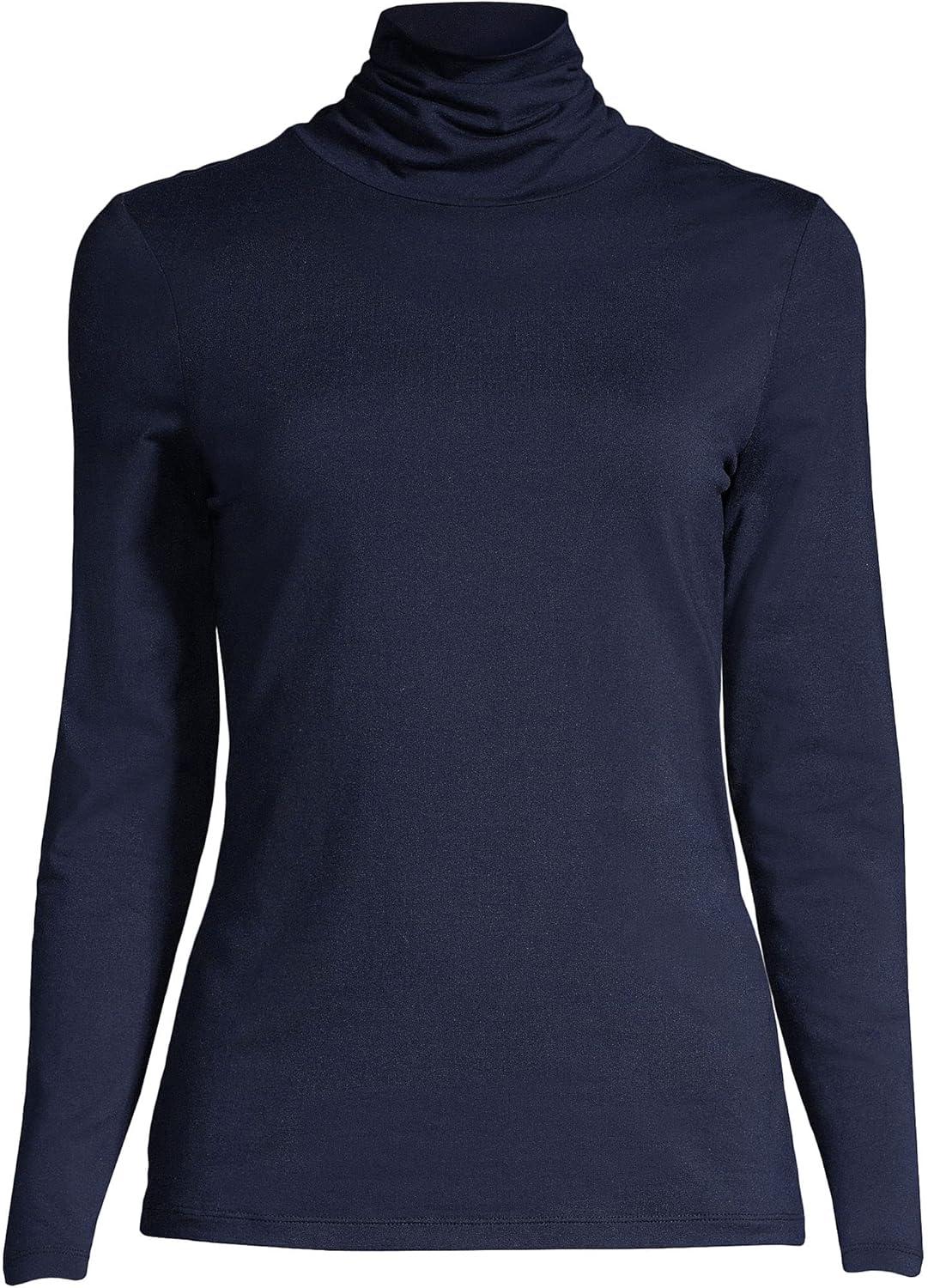 imageLands End Lightweight Jersey Long Sleeve TurtleneckRadiant Navy