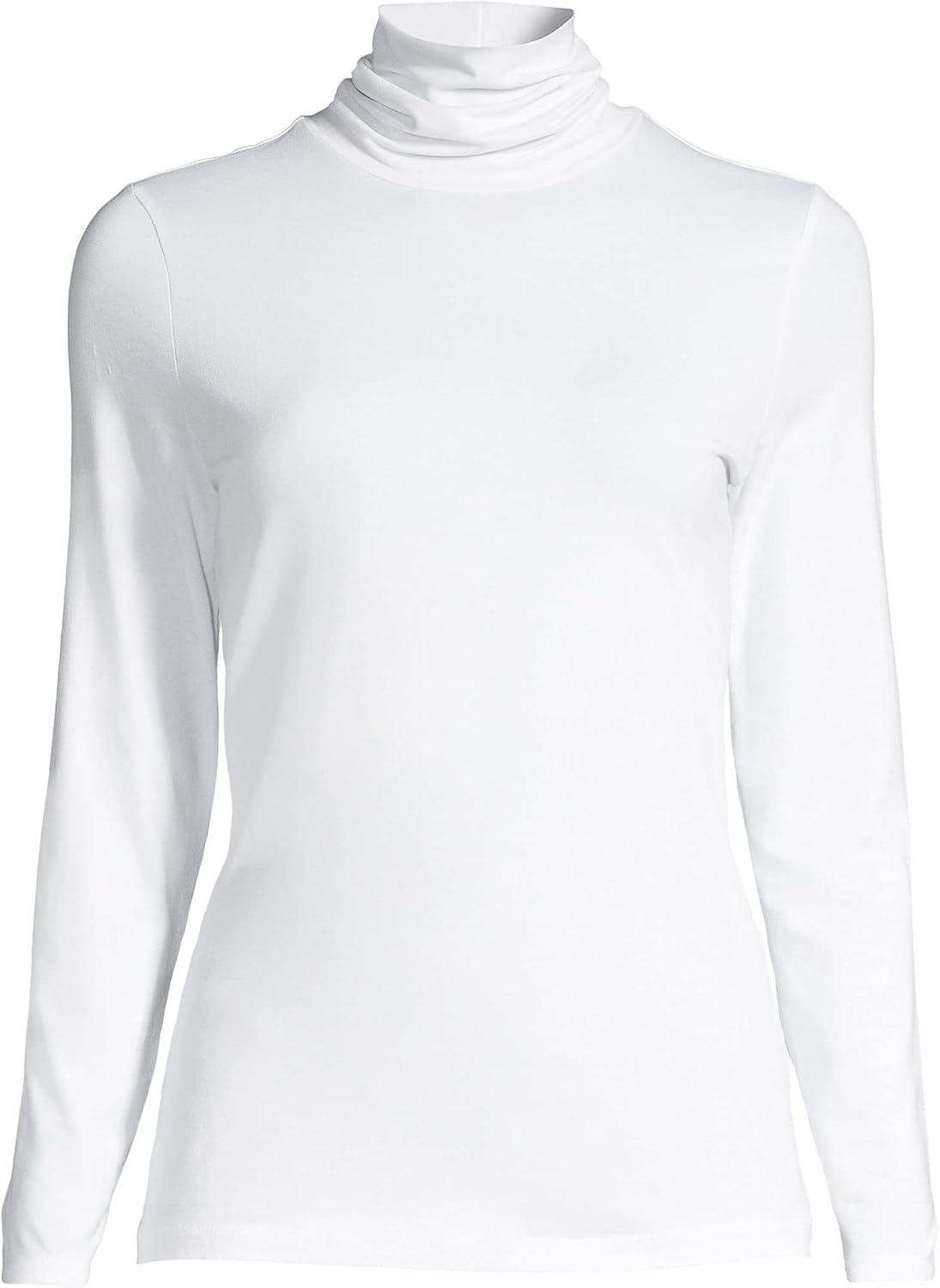 imageLands End Lightweight Jersey Long Sleeve TurtleneckWhite