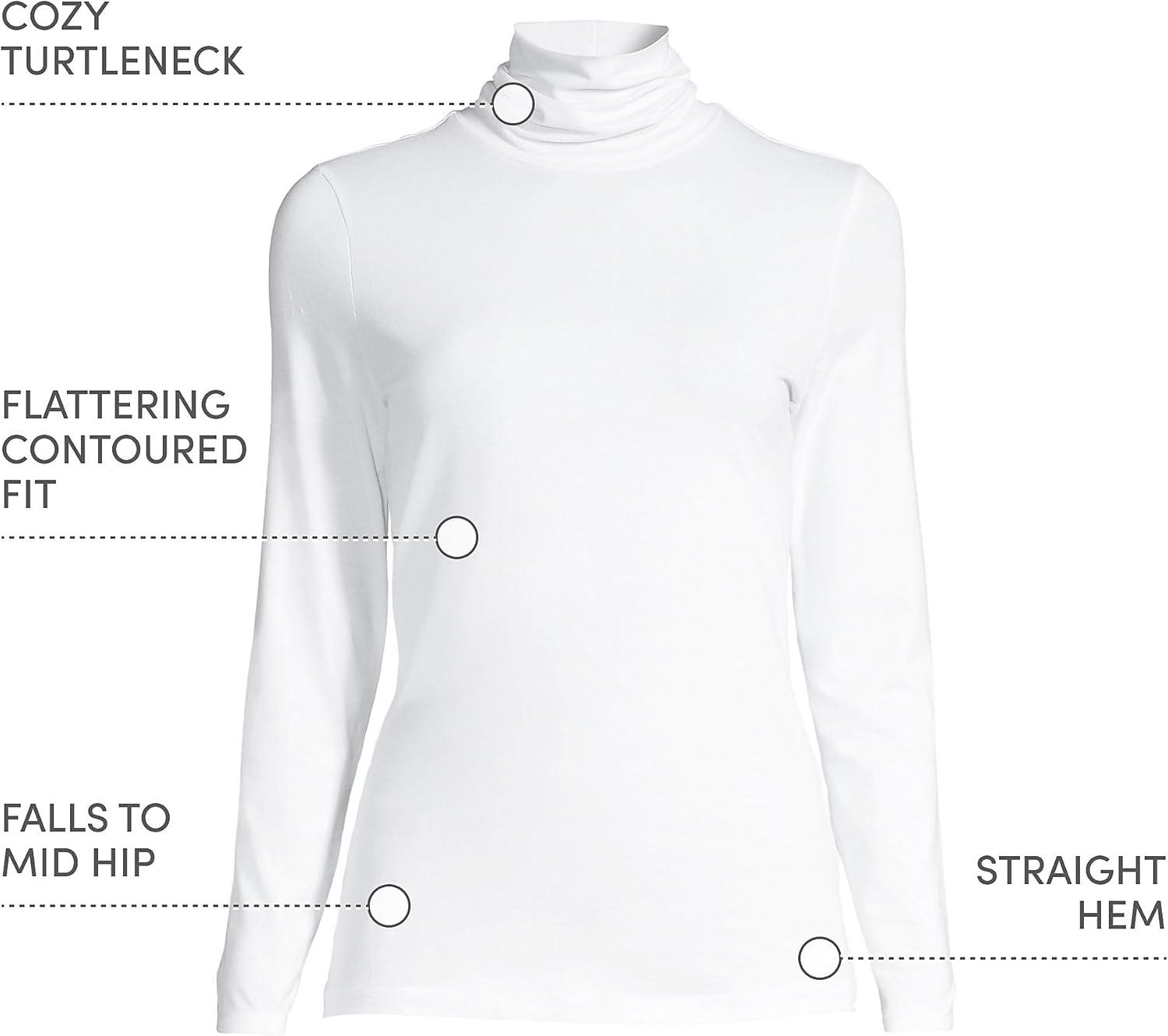 imageLands End Lightweight Jersey Long Sleeve TurtleneckWhite